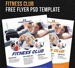健身俱乐部传单模板：Fitness club – Flyer PSD Template + Facebook Cover